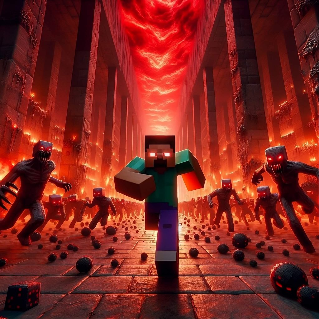Escaping the mobs of nether fortress